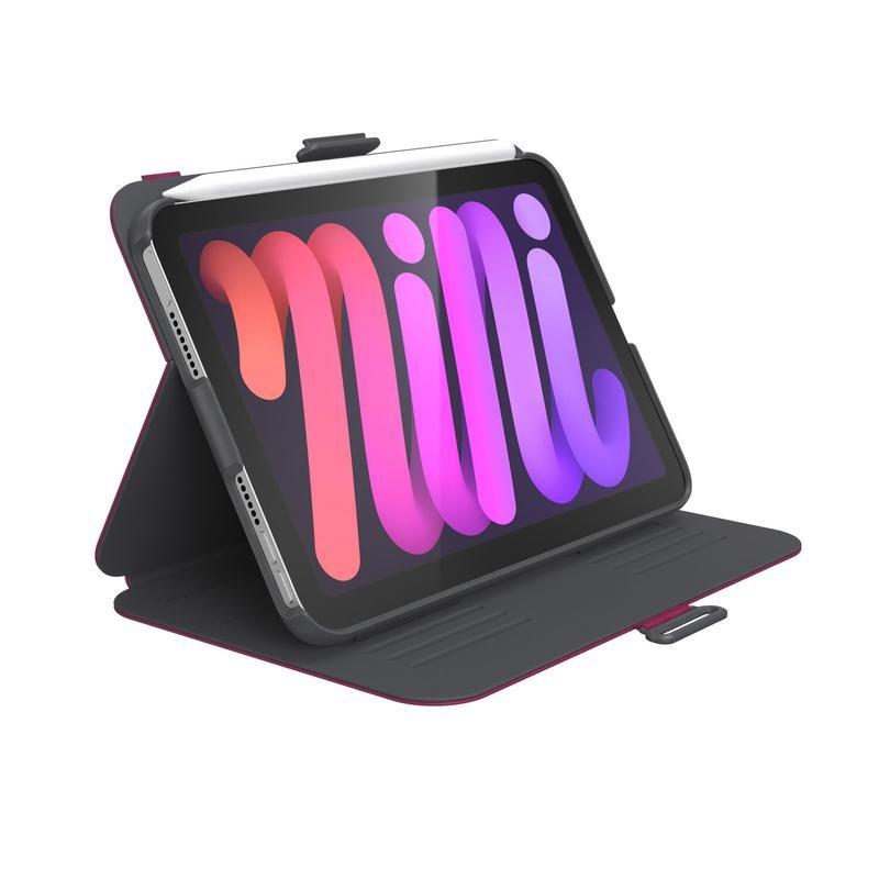 Speck Balance Folio Case With Microban for iPad mini 2021 Very Berry Red/Slate Grey, , large image number 2