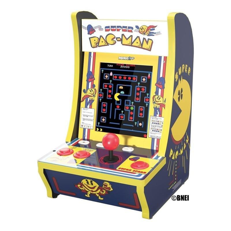 ARCADE 1UP - Arcade1Up Super Pac-Man Counter Cades with Lit Marquee and Headphone Jack