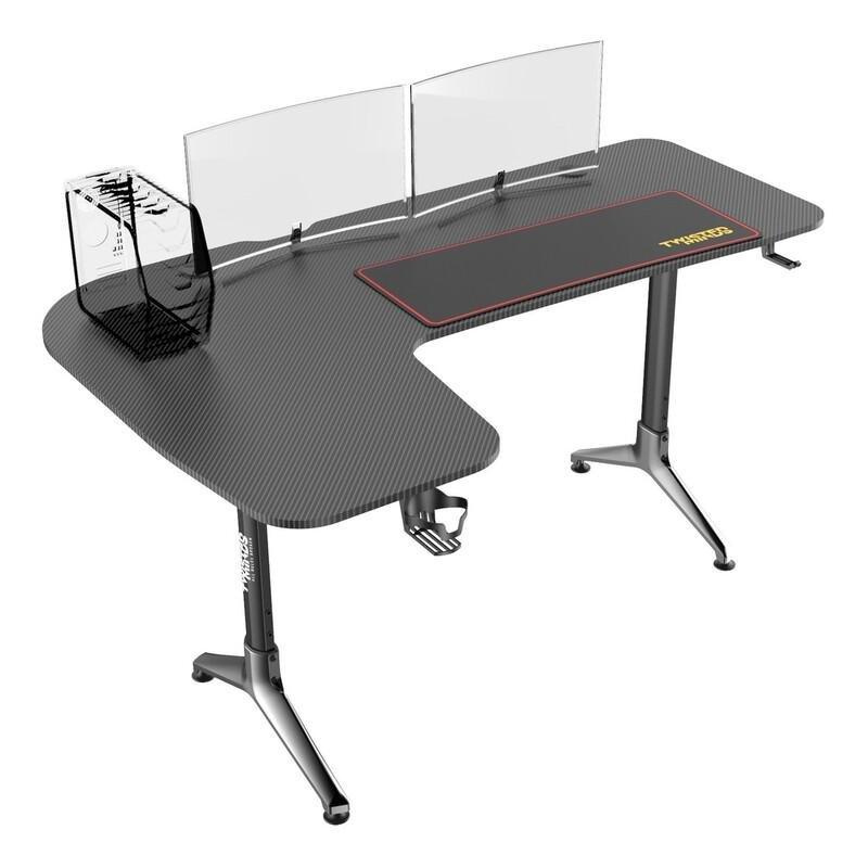 Twisted Minds Y Shaped Gaming Desk Carbon Fiber Texture - Left, , large image number 0