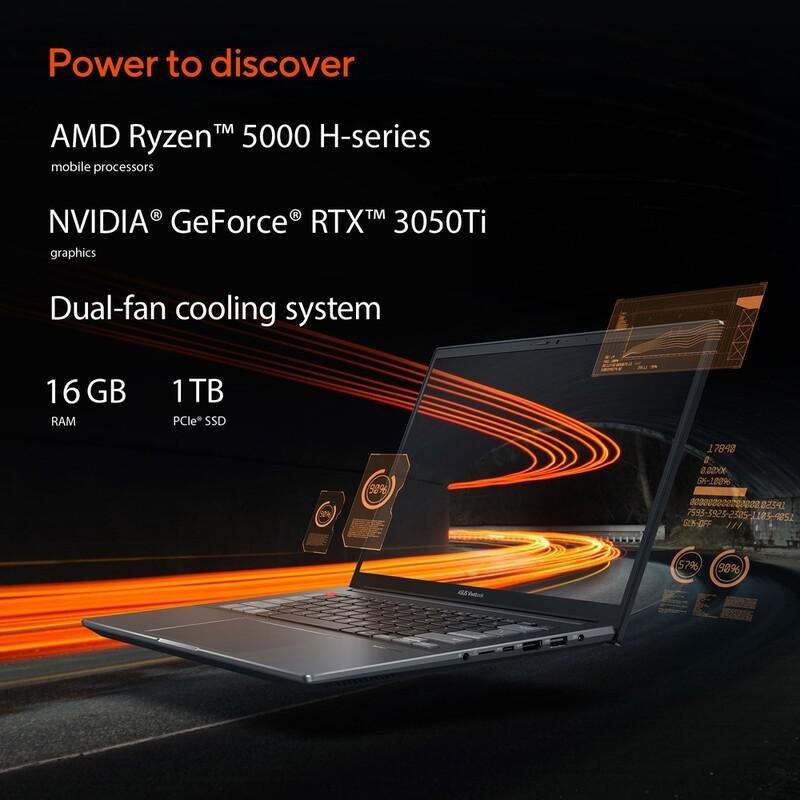 ASUS Vivobook Pro 14X OLED M7400QE-OLEDBR9T Creator Laptop/AMD Ryzen R9-5900HX/16GB RAM/1TB SSD/NVIDIA GeForce RTX 3050 Ti 4GB/14 Inch 2.8K (2880x1..., , large image number 3