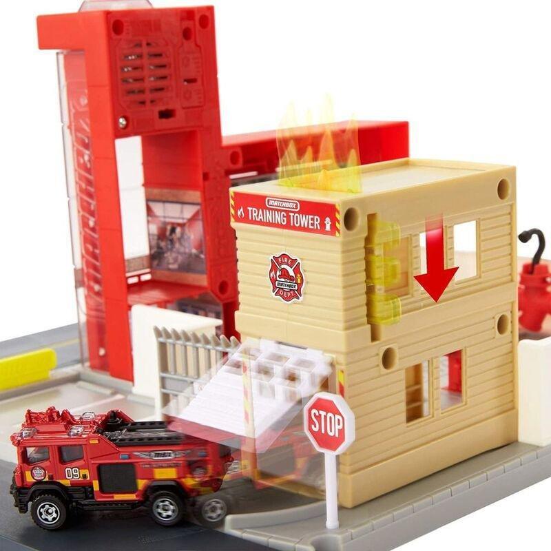 Matchbox Action Drivers Fire Station Rescue To Car Playset HBD76, , large image number 3