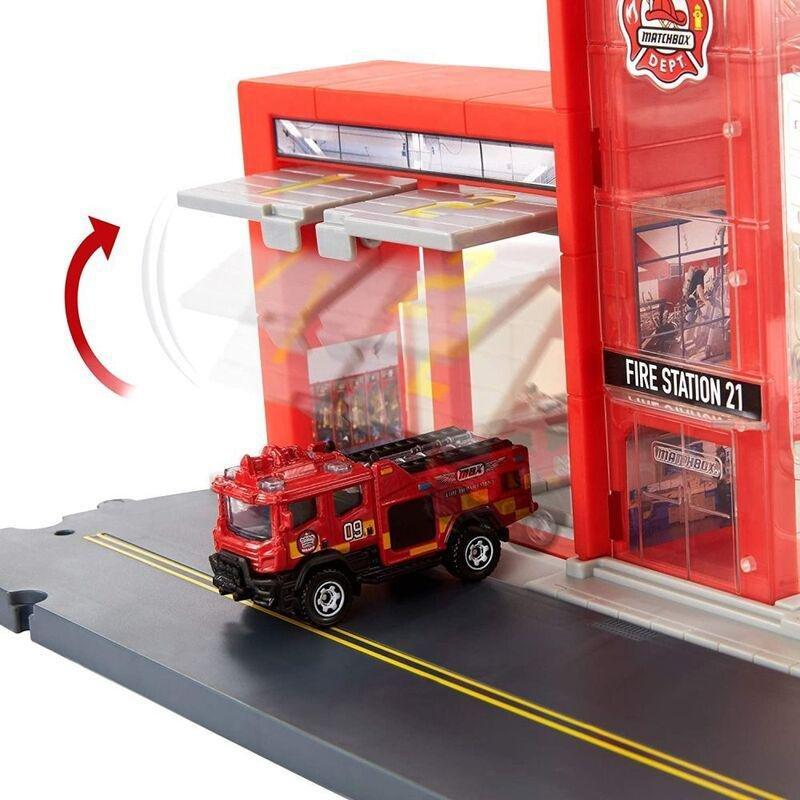 Matchbox Action Drivers Fire Station Rescue To Car Playset HBD76, , large image number 4