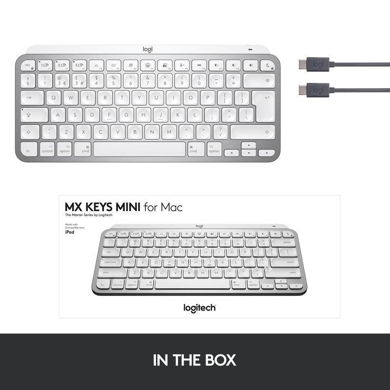 LOGITECH - Logitech MX Keys Mini Wireless Illuminated Keyboard - (US International) - Pale Grey