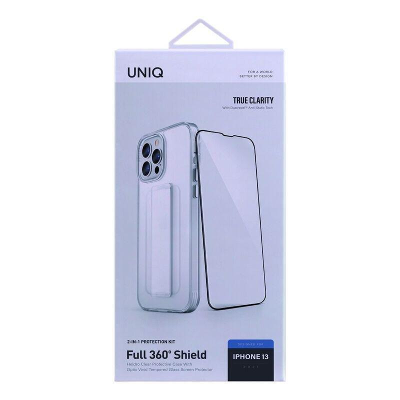 Uniq 2-in-1 Protection Kit - Heldro Clear Protective Case + Optix Vivid Tempered Glass Screen protector for iPhone 13, , large image number 1
