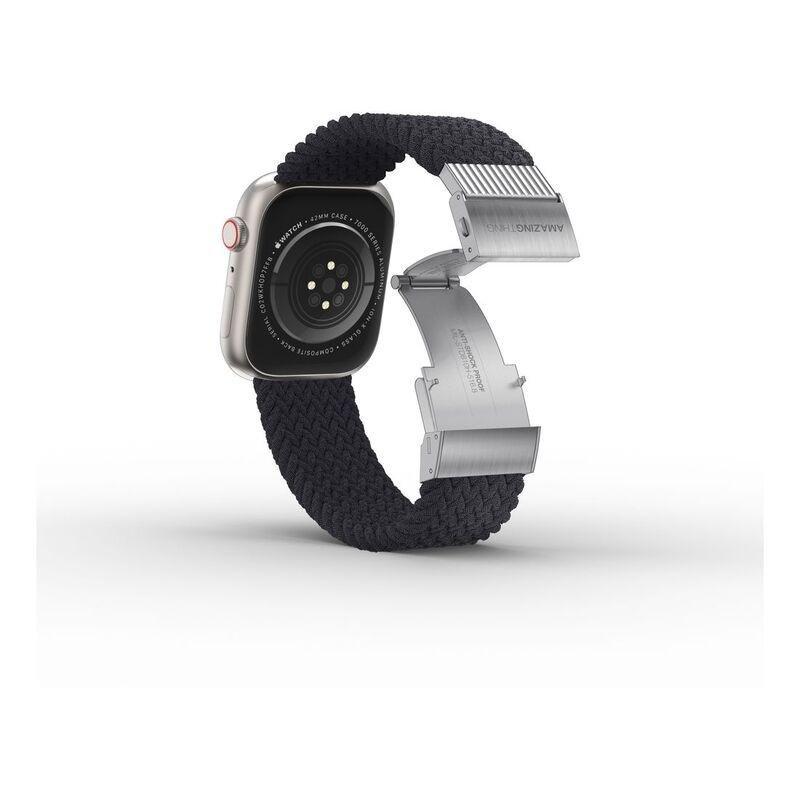 AmazingThing 45mm Titan Weave Braided Sport with Titanlink Band for Apple Watch Series 7 - Light Shadow Black, , large image number 1