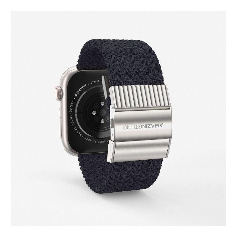 AmazingThing 45mm Titan Weave Braided Sport with Titanlink Band for Apple Watch Series 7 - Light Shadow Black, , large image number 4
