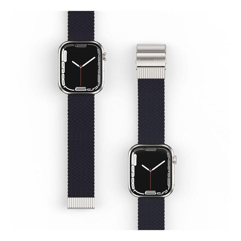 AmazingThing 41mm Titan Weave Braided Sport with Titanlink Band for Apple Watch Series 7 - Light Shadow Black, , large image number 1