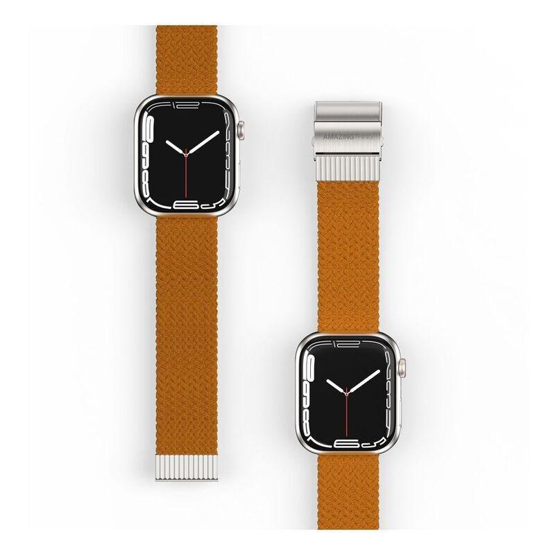 AmazingThing 41mm Titan Weave Braided Sport with Titanlink Band for Apple Watch Series 7 - Brown, , large image number 1