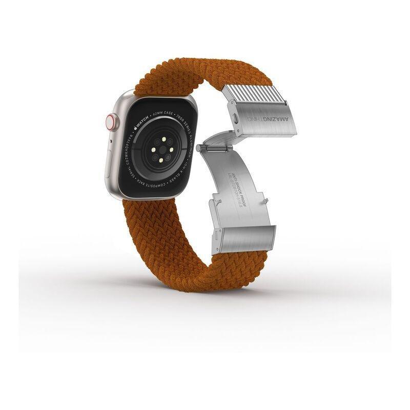 AmazingThing 41mm Titan Weave Braided Sport with Titanlink Band for Apple Watch Series 7 - Brown, , large image number 4