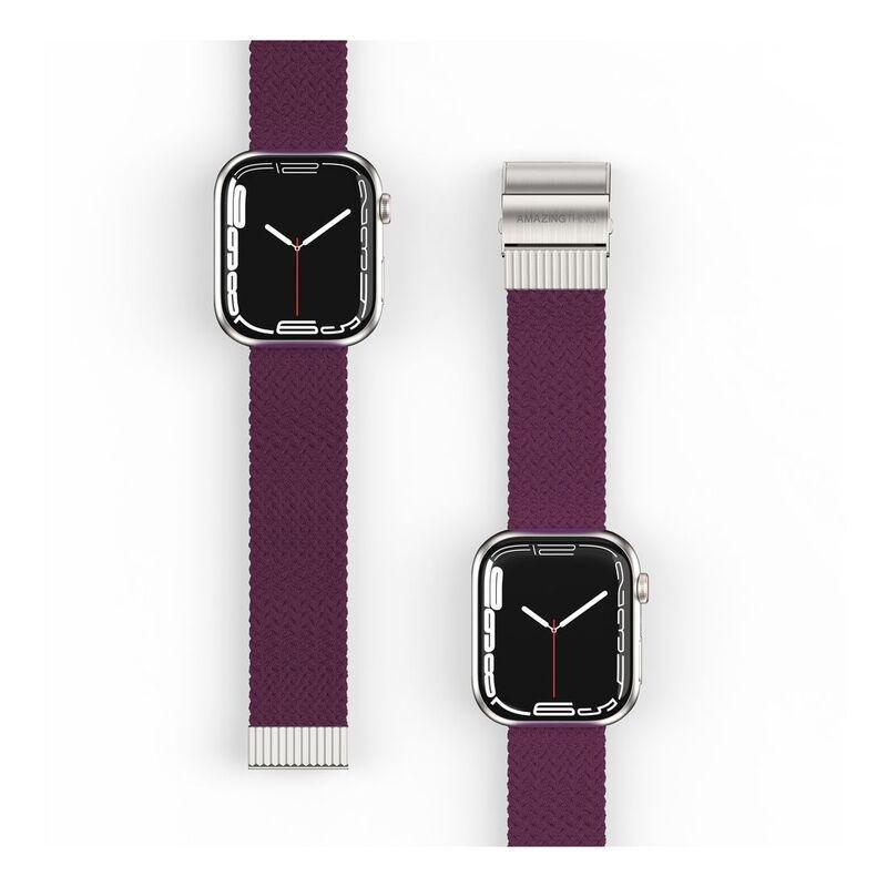 AmazingThing 41mm Titan Weave Braided Sport with Titanlink Band for Apple Watch Series 7 - Dark Cherry, , large image number 2