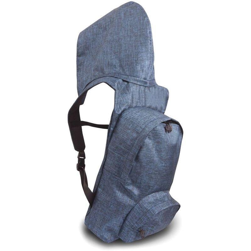 Morikukko School Hooded Backpack Navy Denim, , large image number 0