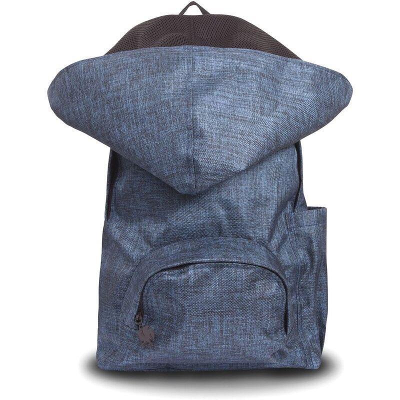 Morikukko School Hooded Backpack Navy Denim, , large image number 1