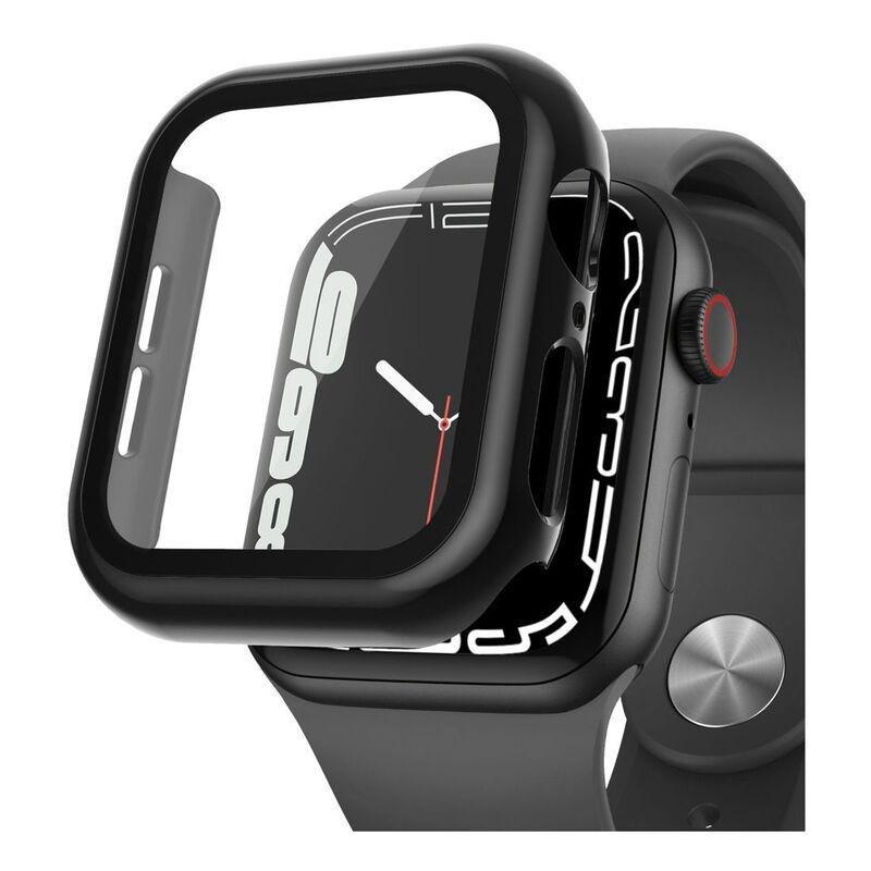 HYPHEN - HYPHEN 9H Tempered Glass PC Case Black for Apple Watch Series 7 41mm