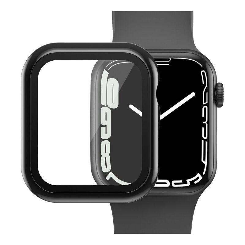 HYPHEN - HYPHEN 9H Tempered Glass PC Case Black for Apple Watch Series 7 41mm