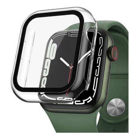 HYPHEN - HYPHEN 9H Tempered Glass PC Case Transparent for Apple Watch Series 7 41mm