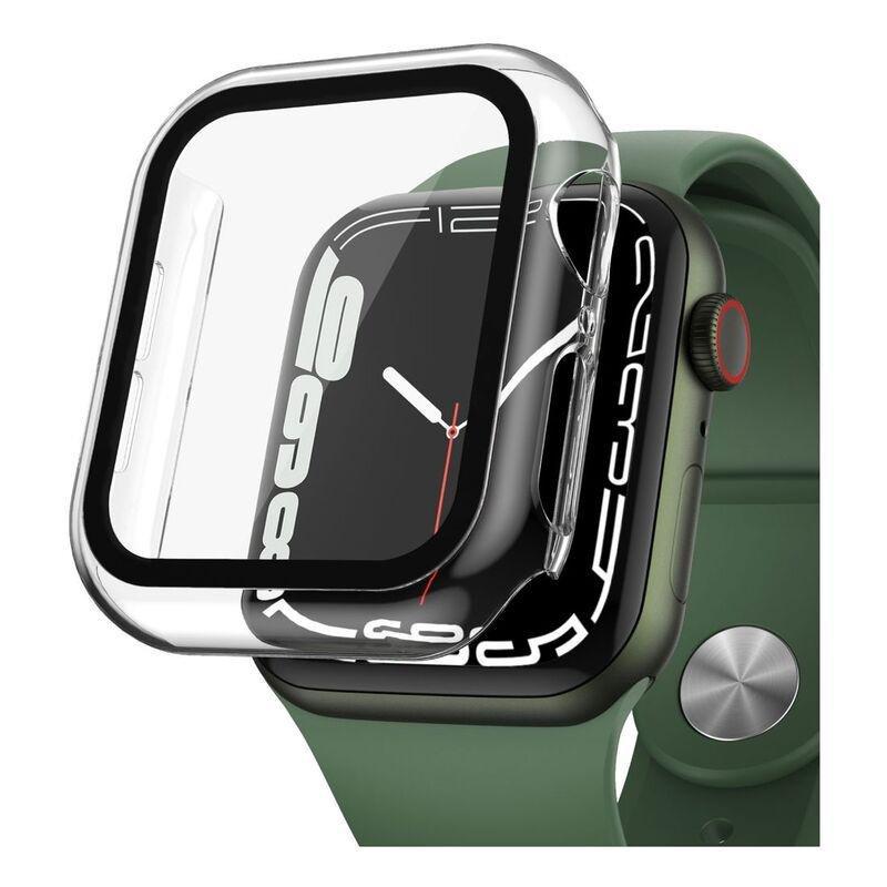 HYPHEN 9H Tempered Glass PC Case Transparent for Apple Watch Series 7 45mm, , large image number 0