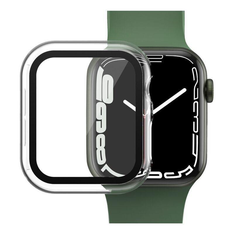 HYPHEN 9H Tempered Glass PC Case Transparent for Apple Watch Series 7 45mm, , large image number 1