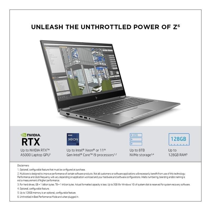 HP Zbook Laptop intel core i7-11850/32GB/1TB SSD/NVIDIA RTX A3000 6GB/15.6-inch HD/Windows 10 Pro/Gray (Arabic/English), , large image number 7