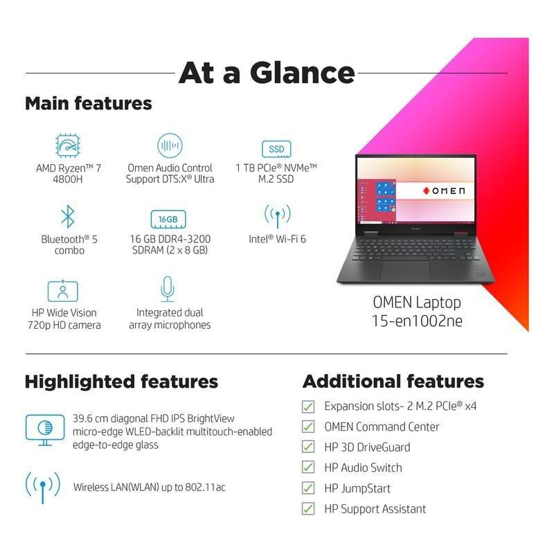 HP OMEN Gaming Laptop AMD Ryzen 9-5900HX/16GB/1TB SSD/NVIDIA GeForce RTX 3070 8GB/15.6-inch QHD/165Hz/Windows 10 Home/Black (Arabic/English), , large image number 4