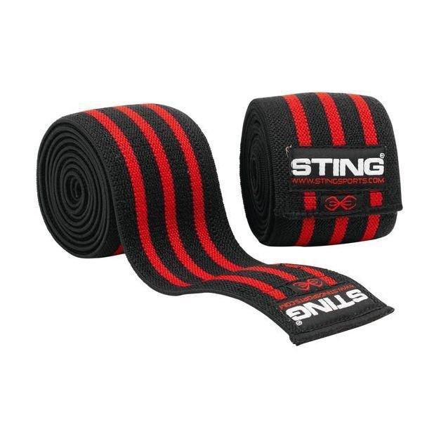 Sting Elasticised Lifting Knee Wraps Black/Red 80-Inches, , large image number 0