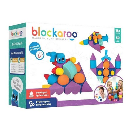 BLOCKAROO - Blockaroo Magnetic Foam Builders Soft Blocks (Set of 50)
