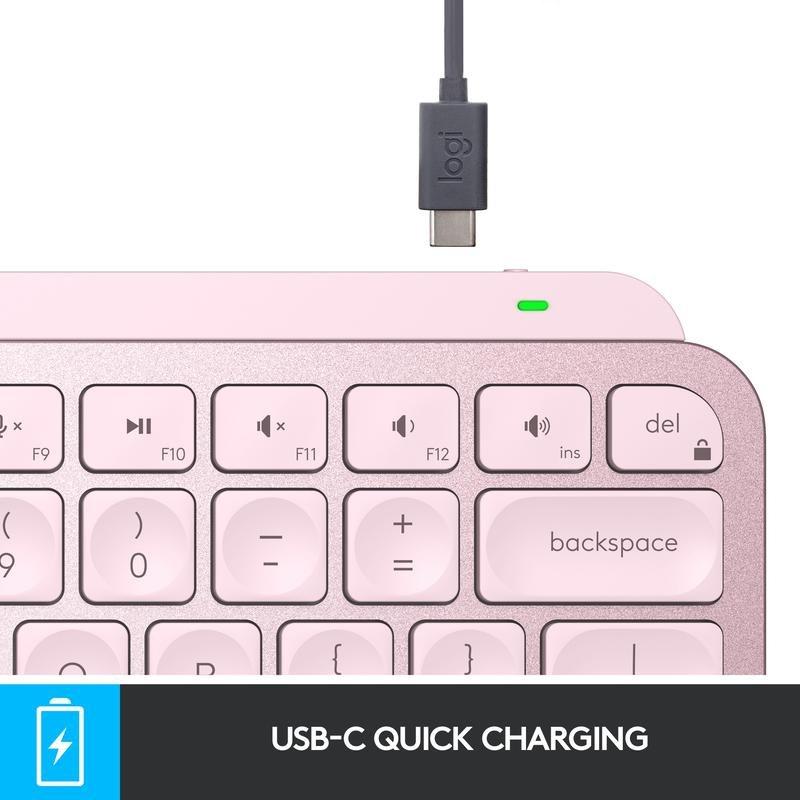 Logitech MX Keys Mini Wireless Illuminated Keyboard - (US International) - Rose, , large image number 7