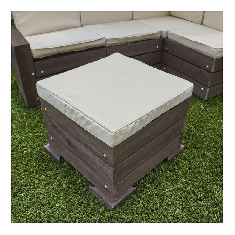 Kidkraft Outdoor Sectional Ottoman & Umbrella Set Bear Brown & Beige, , large image number 1