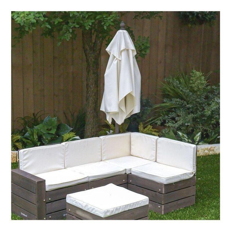 Kidkraft Outdoor Sectional Ottoman & Umbrella Set Bear Brown & Beige, , large image number 6