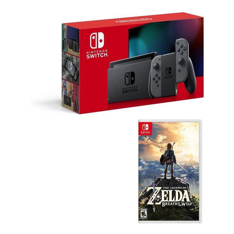 Nintendo Switch Extended Battery Grey Joy-Con + The Legend Of Zelda Breath of The Wild (Bundle), , large image number 0