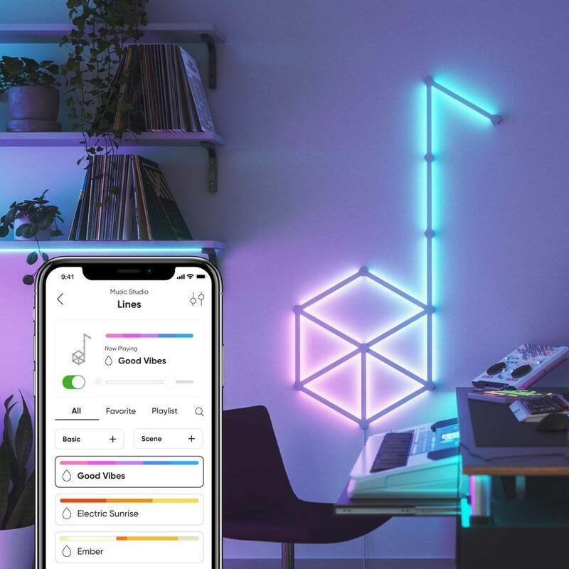 Nanoleaf Lines Starter Kit White 15 Pack UK Plug, , large image number 0
