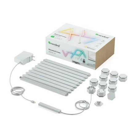 NANOLEAF - Nanoleaf Lines Starter Kit White 9 Pack UK Plug