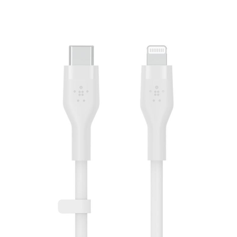 Belkin Silicone Cable Lightning To Type-C 3m White, , large image number 0