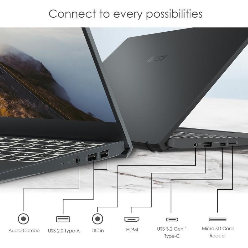MSI Modern 14 B5M Laptop AMD Ryzen 5-5500U/8GB/512GB SSD/AMD Radeon Graphics/14-inch FHD/60Hz/Windows 11 Home/Carbon Gray, , large image number 5