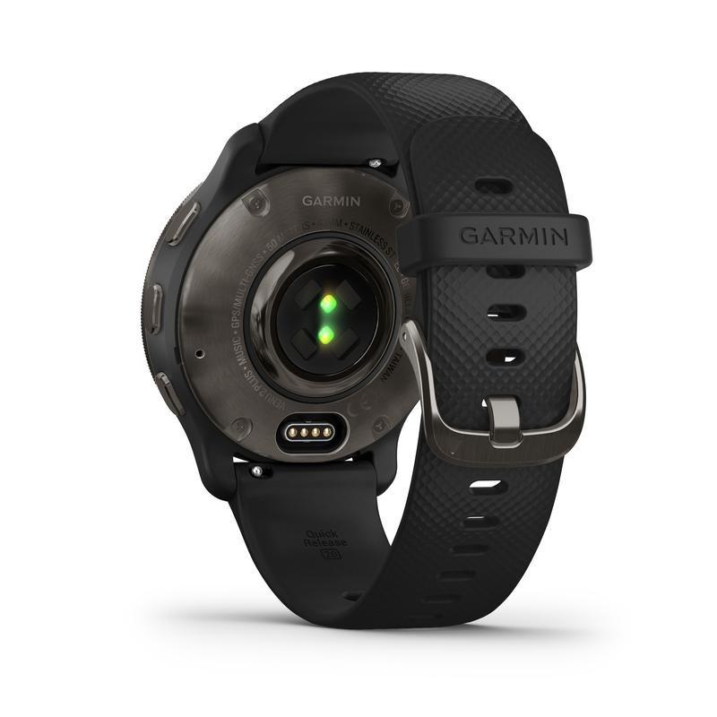 Garmin Venu 2 Plus Slate Stainless Steel Bezel with Black Case and Silicone Band Smartwatch, , large image number 1