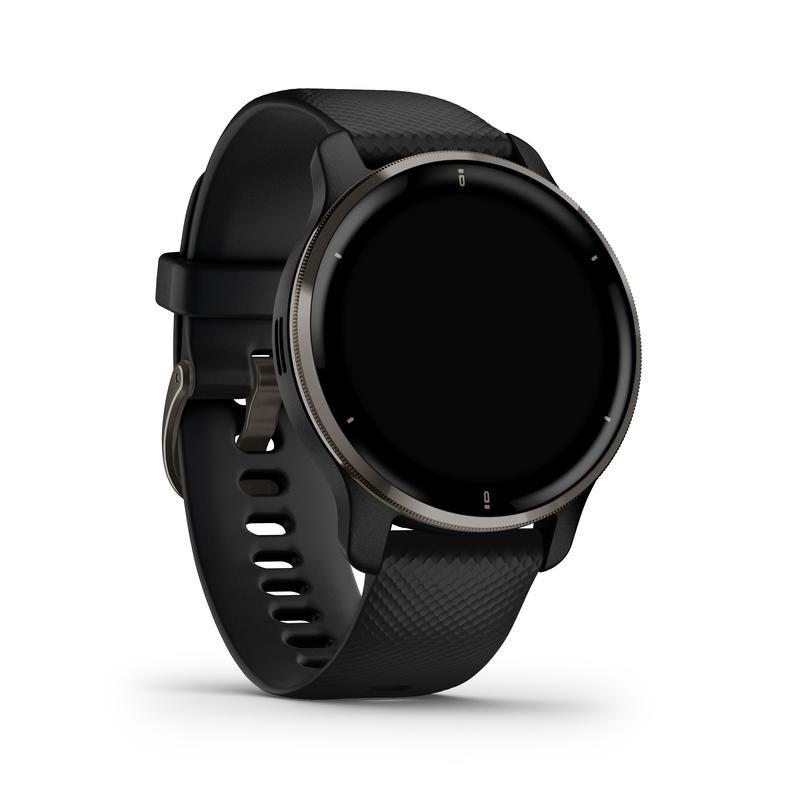 Garmin Venu 2 Plus Slate Stainless Steel Bezel with Black Case and Silicone Band Smartwatch, , large image number 2