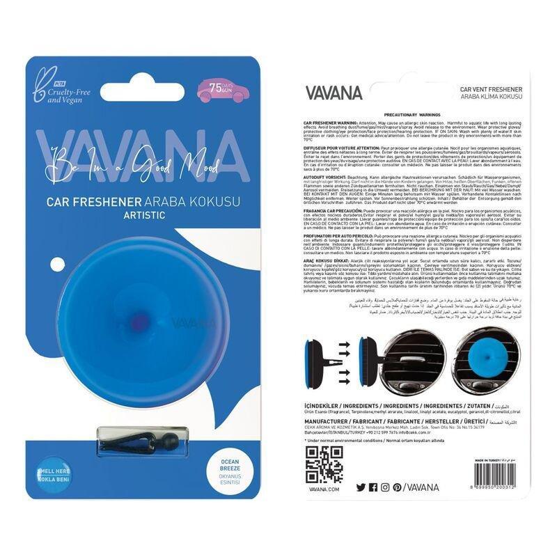 Vavana Be In A Good Mood Car Freshener Artistic Ocean Breeze Blue 15gm, , large image number 1