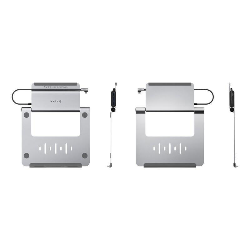 Adam Elements CASA HUB Stand USB-C 5-in-1 Laptop Stand Hub Grey, , large image number 3
