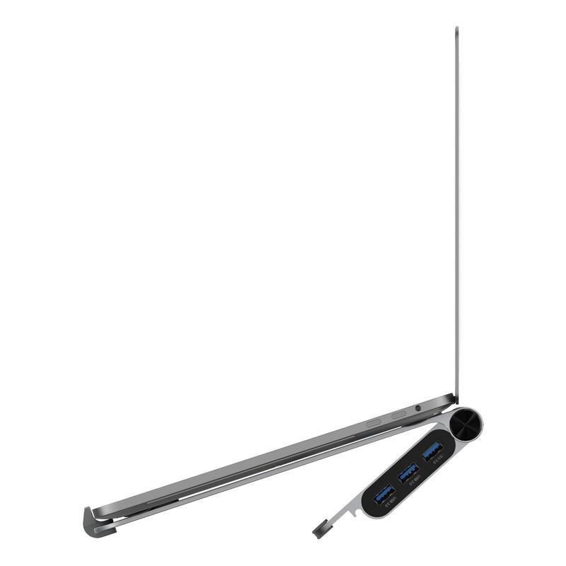 Adam Elements CASA HUB Stand USB-C 5-in-1 Laptop Stand Hub Grey, , large image number 7