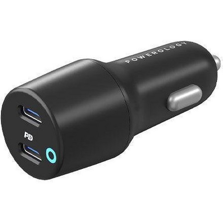 POWEROLOGY - Powerology 45W Ultra-Quick Dual Output Car Charger Black
