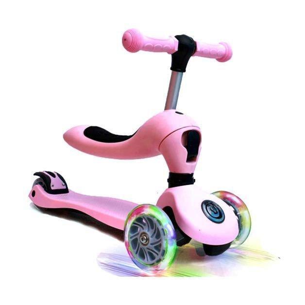 Foaldee 2-in-1 Blush Kick Scooter with Plush Unicorn Head - Pink, , large image number 4