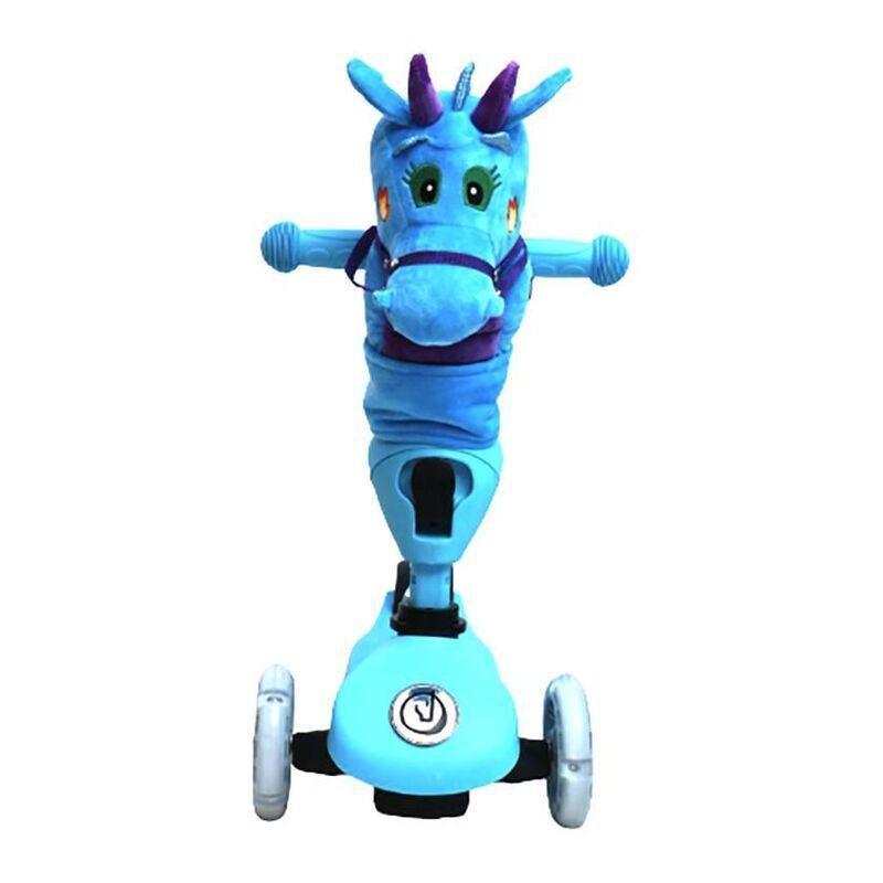 Foaldee 2-in-1 Cool Kick Scooter with Plush Dragon Head - Blue, , large image number 3