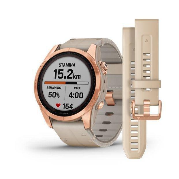 Garmin Fenix 7S Sapphire Solar 42Mm Rose Gold Titanium with Limestone Leather Band Smartwatch, , large image number 0