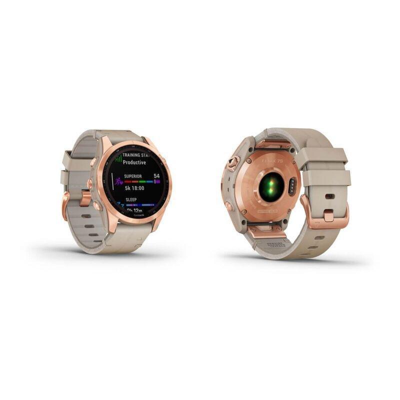 Garmin Fenix 7S Sapphire Solar 42Mm Rose Gold Titanium with Limestone Leather Band Smartwatch, , large image number 2