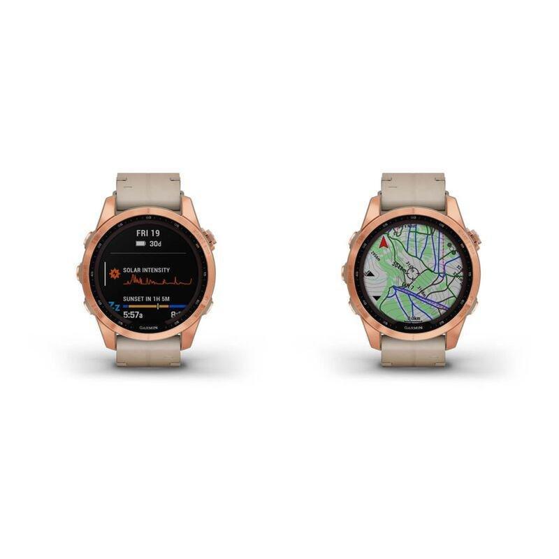 Garmin Fenix 7S Sapphire Solar 42Mm Rose Gold Titanium with Limestone Leather Band Smartwatch, , large image number 3