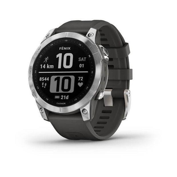 Garmin Fenix 7 47mm Silver with Graphite Band Smartwatch, , large image number 0