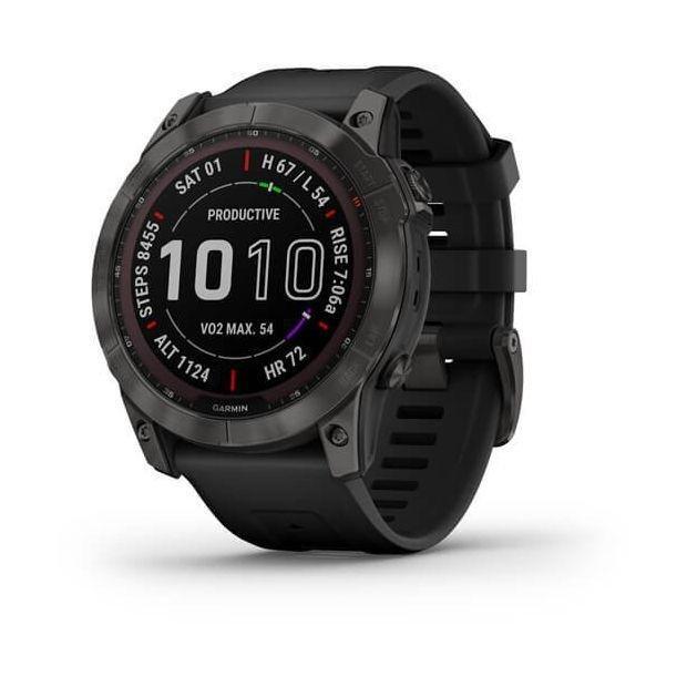 Garmin Fenix 7X Sapphire Solar 51Mm Carbon Grey DLC Titanium with Black Band Smartwatch, , large image number 0