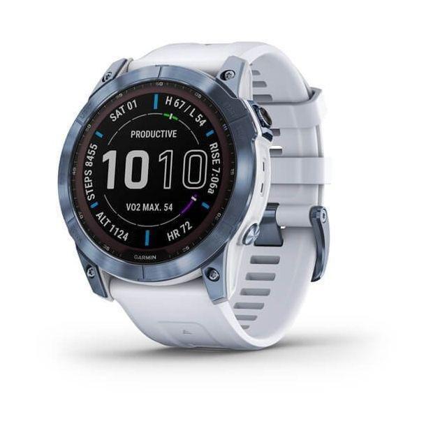 Garmin Fenix 7X Sapphire Solar 51Mm Mineral Blue DLC Titanium with Whitestone Band Smartwatch, , large image number 0