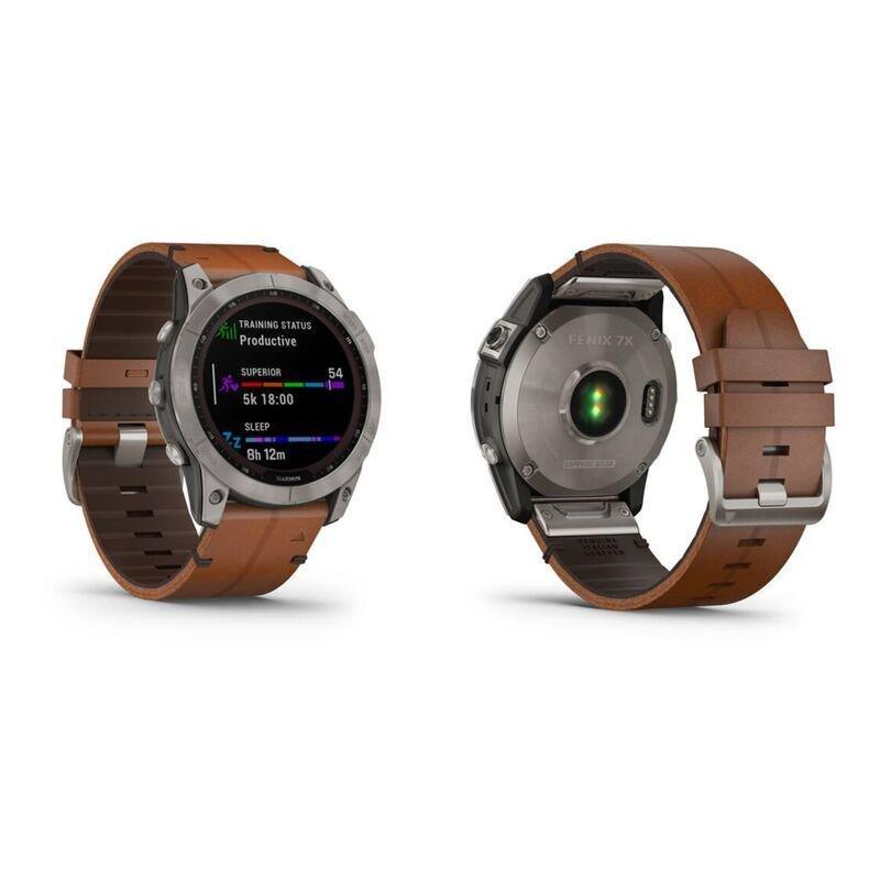 Garmin Fenix 7X Sapphire Solar 51Mm Titanium with Chestnut Leather Band Smartwatch, , large image number 2