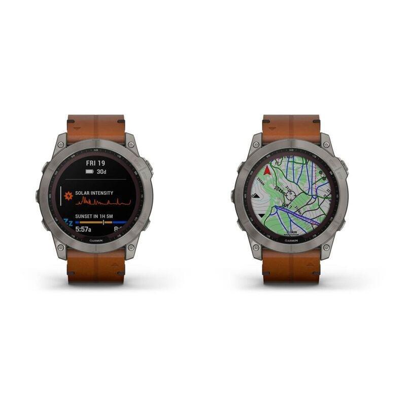 Garmin Fenix 7X Sapphire Solar 51Mm Titanium with Chestnut Leather Band Smartwatch, , large image number 3