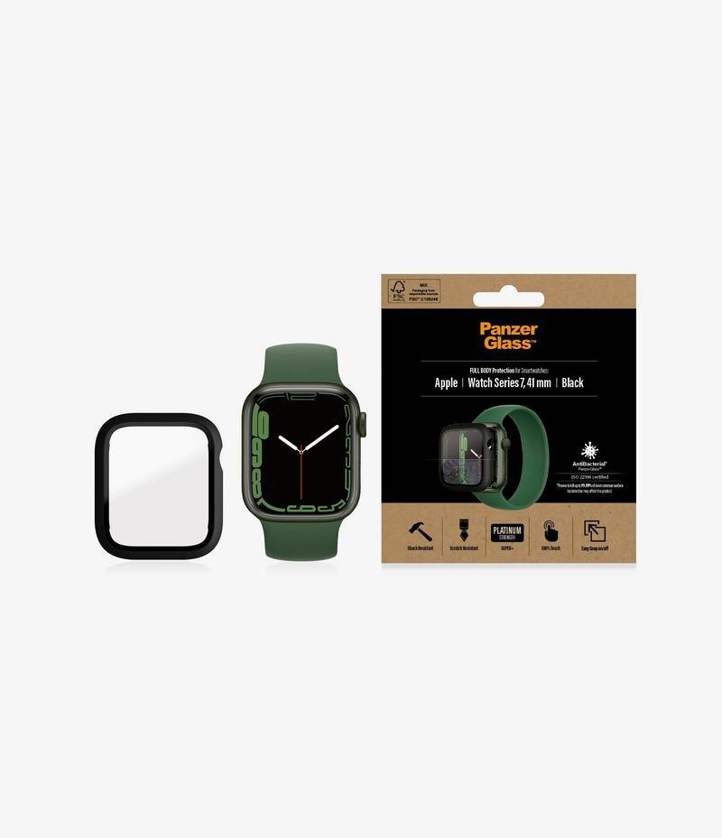 Panzer Glass 41mm Full Body Ab Glass Screen Protector Black for Apple Watch Series 7, , large image number 0